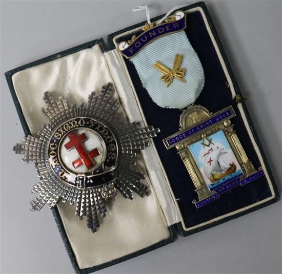 Masonic lodge St Jude pendant and another badge
